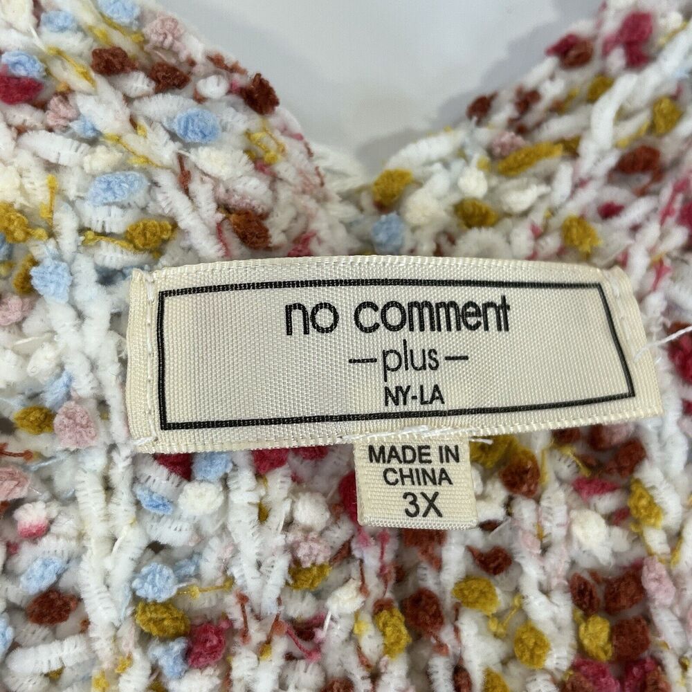 No Comment Womens Chenille Long Sleeve Multicolor Chunky Knit Sweater, Size 3XL - Picture 2 of 9
